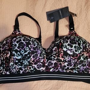 TORRID 44D WIRE-FREE LIGHTLY LINED MICROFIBER 360° BACK SMOOTHING ACTIVE BRA